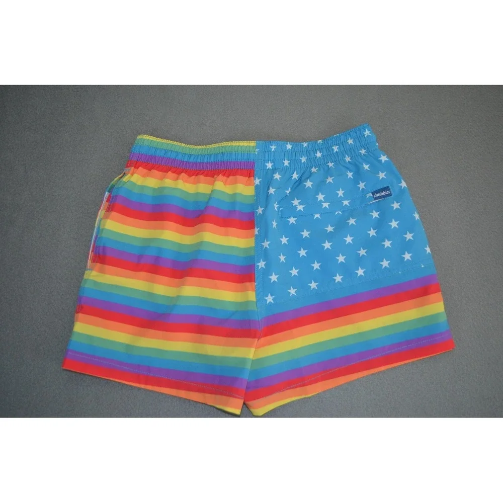 Chubbies Shorts Mens Small Rainbow Flag Swim Trunks Mesh Lined 4